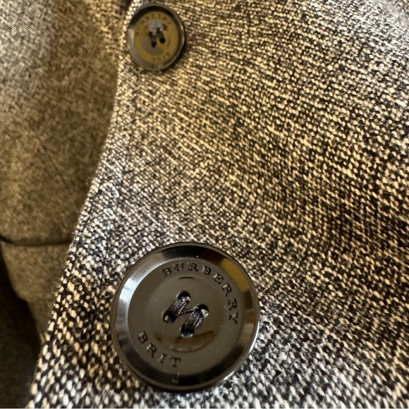 Burberry Brit Wool Tweed Coat Blazer, Quilted Lining, Gray, Women’s UK8/US6 - Picture 15 of 16